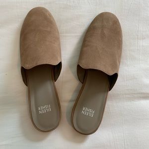 Eileen Fisher Light Tan Suede Slip-ons: Size 9.5